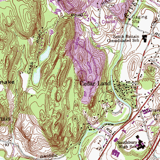 Topographic Map of Town of Southbury, CT