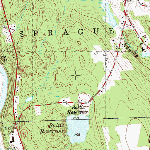 Topographic Map of Town of Sprague, CT