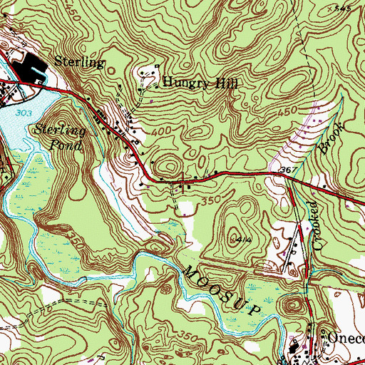 Topographic Map of Town of Sterling, CT