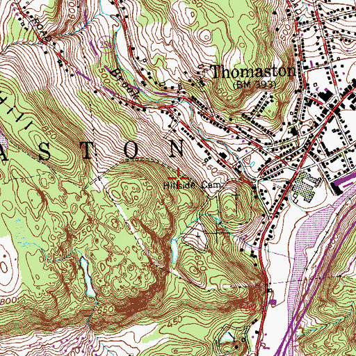 Topographic Map of Town of Thomaston, CT