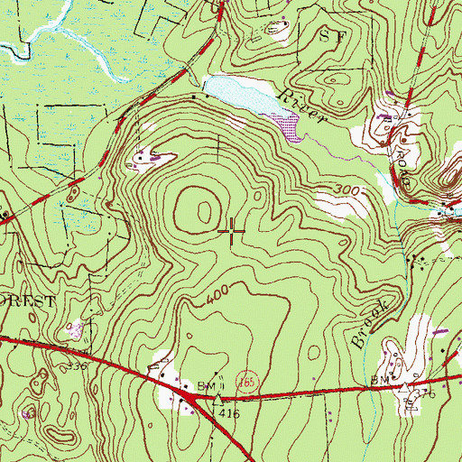 Topographic Map of Town of Voluntown, CT