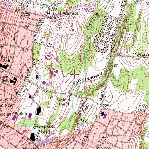 Topographic Map of Town of Wallingford, CT