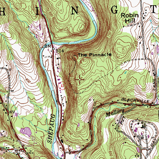 Topographic Map of Town of Washington, CT