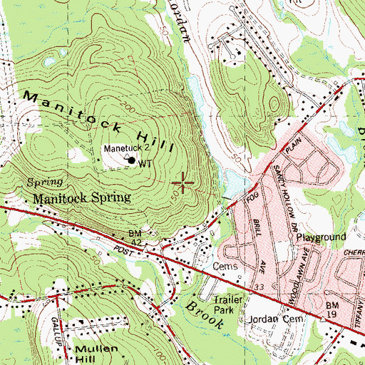 Topographic Map of Town of Waterford, CT