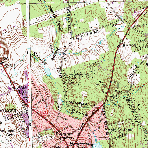 Topographic Map of Town of Watertown, CT
