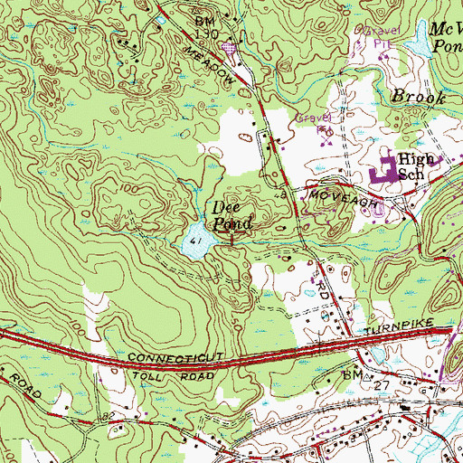 Topographic Map of Town of Westbrook, CT