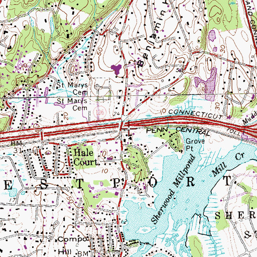 Topographic Map of Town of Westport, CT