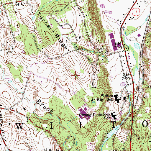 Topographic Map of Town of Wilton, CT