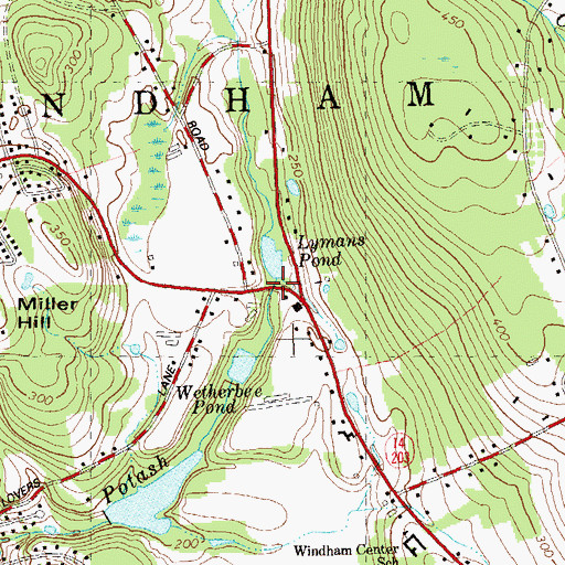 Topographic Map of Town of Windham, CT