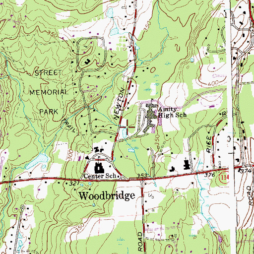 Topographic Map of Town of Woodbridge, CT