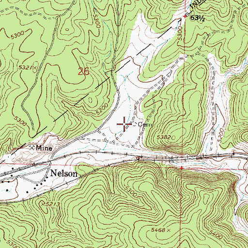 Topographic Map of Nelson Cemetery, AZ
