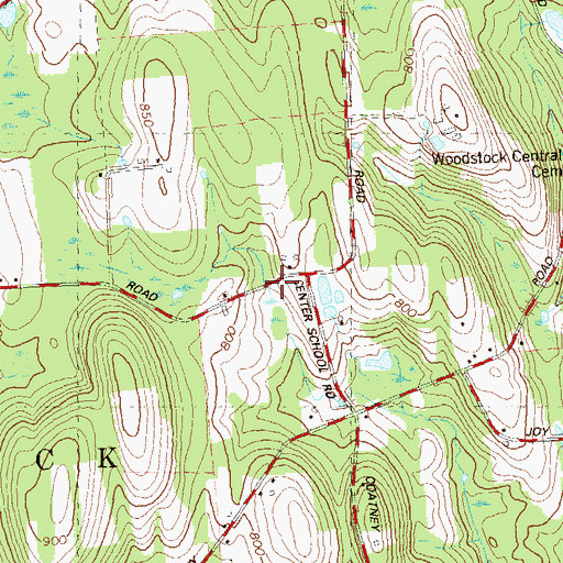Topographic Map of Town of Woodstock, CT