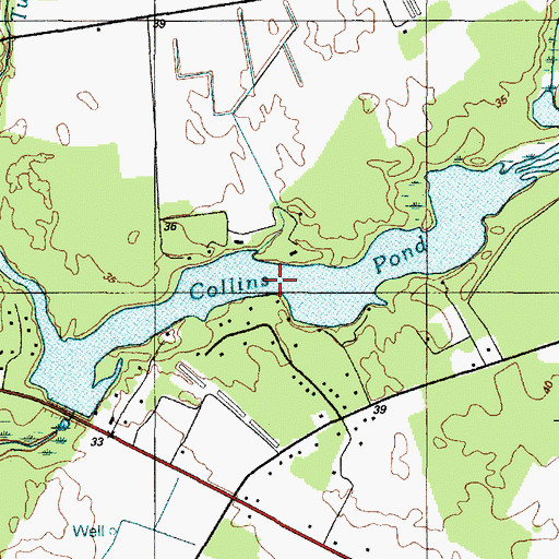 Topographic Map of Collins Pond, DE