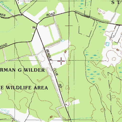 Topographic Map of Norman G Wilder Wildlife Area, DE