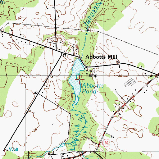 Topographic Map of Abbotts Pond, DE
