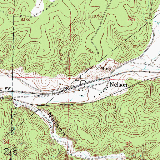 Topographic Map of Nelson Railroad Station, AZ