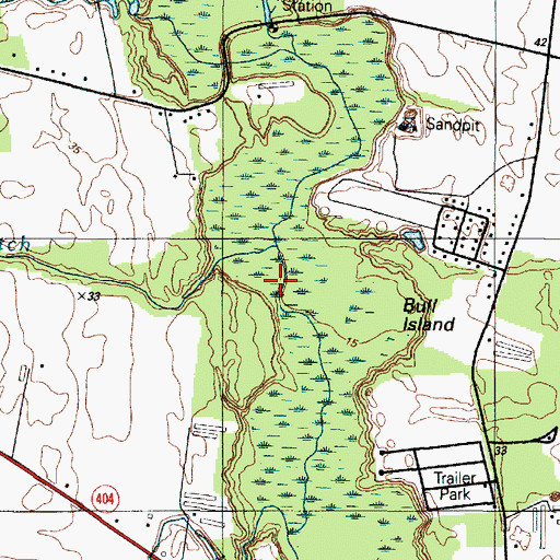 Topographic Map of Ake Ditch, DE