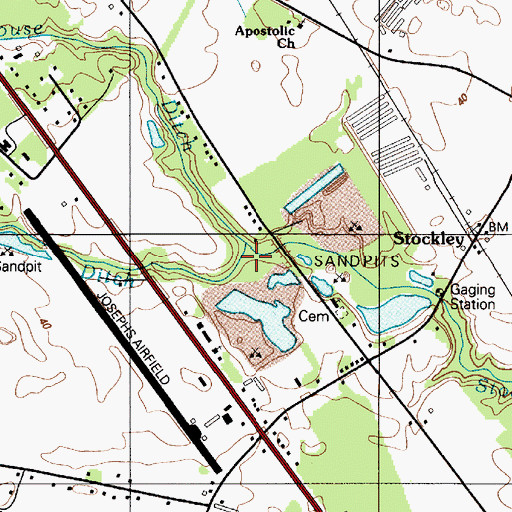 Topographic Map of Alms House Ditch, DE