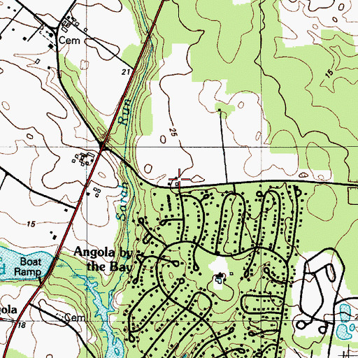 Topographic Map of Angola Grange, DE