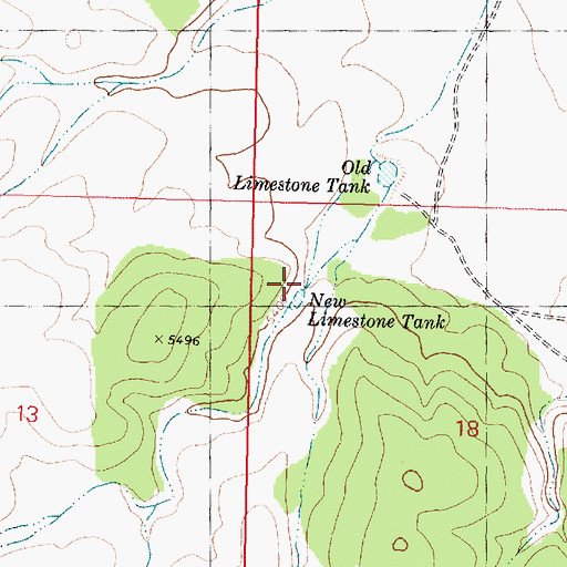 Topographic Map of New Limestone Tank, AZ
