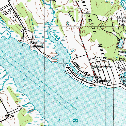 Topographic Map of Arnell Creek, DE