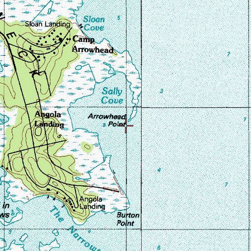 Topographic Map of Arrowhead Point, DE