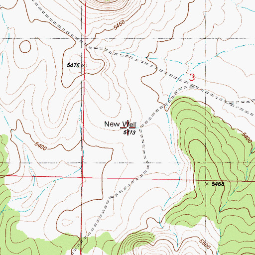 Topographic Map of New Well, AZ
