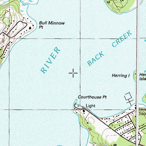 Topographic Map of Back Creek, MD