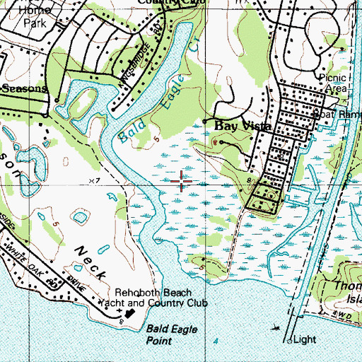 Topographic Map of Bald Eagle Creek, DE