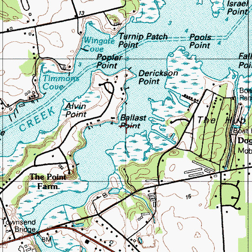 Topographic Map of Ballast Point, DE