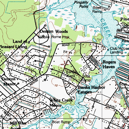 Topographic Map of Banks Cemetery, DE