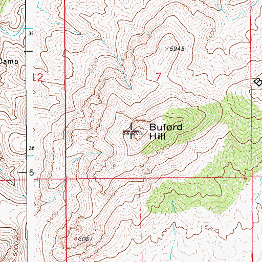 Topographic Map of Buford Hill, AZ