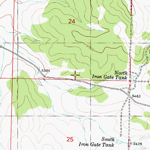 Topographic Map of North Iron Gate Tank, AZ