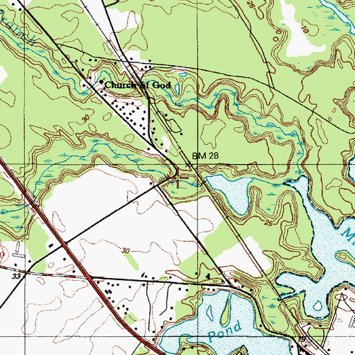 Topographic Map of Bark Pond, DE