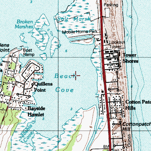 Topographic Map of Beach Cove, DE