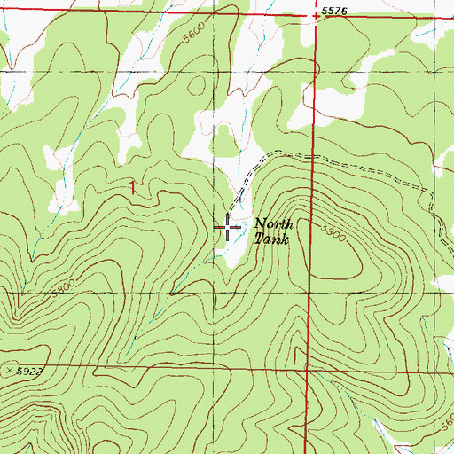 Topographic Map of North Tank, AZ