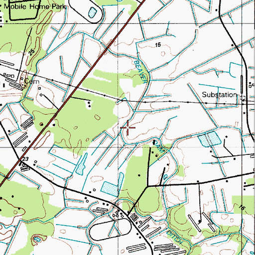 Topographic Map of Beaver Dam Ditch, DE