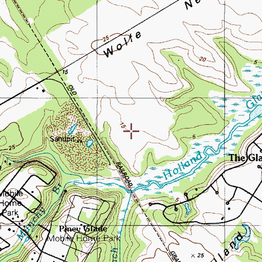 Topographic Map of Beaverdam Branch, DE