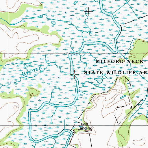 Topographic Map of Beaverdam Branch, DE