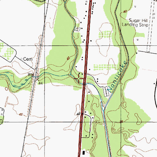 Topographic Map of Bee Branch, DE