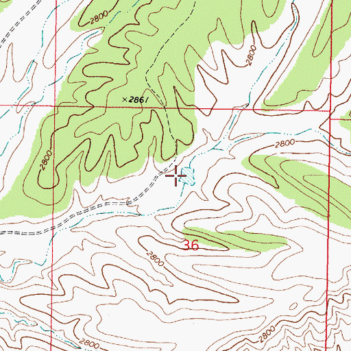 Topographic Map of Number Thirtysix Tank, AZ
