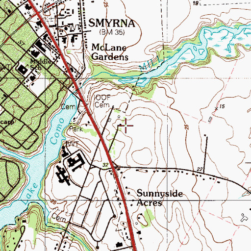 Topographic Map of Belmont Hall, DE