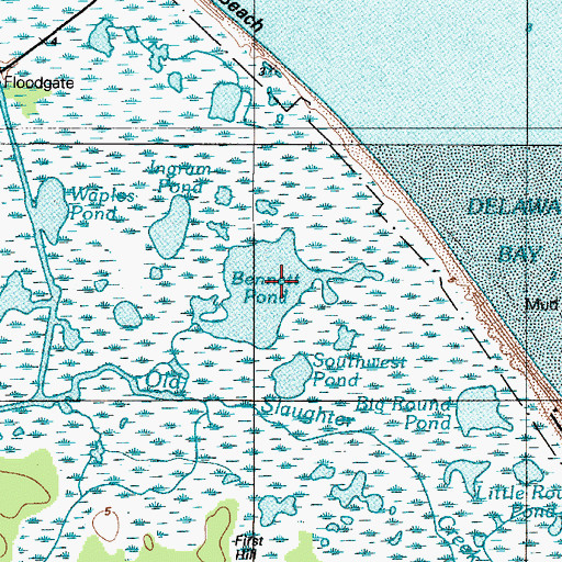 Topographic Map of Bennett Pond, DE