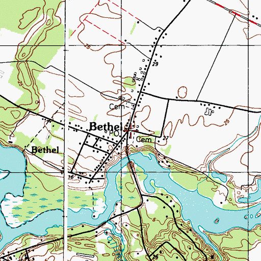 Topographic Map of Bethel, DE