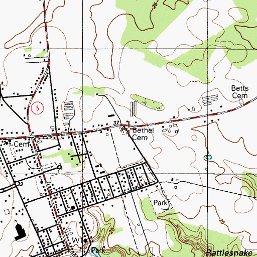 Topographic Map of Bethel Cemetery, DE