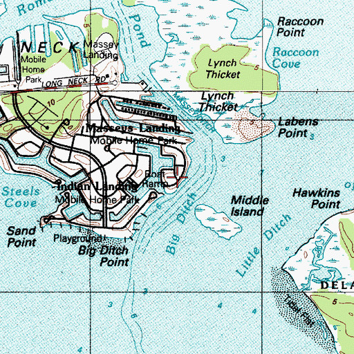 Topographic Map of Big Ditch, DE