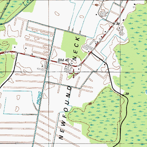 Topographic Map of Big Newfound Neck, DE
