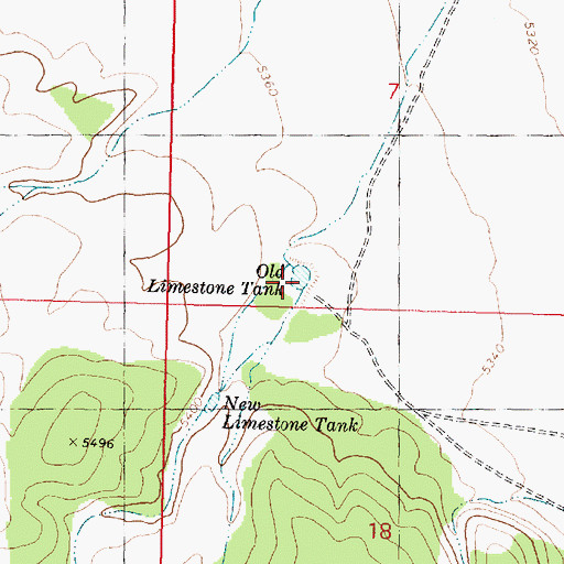 Topographic Map of Old Limestone Tank, AZ
