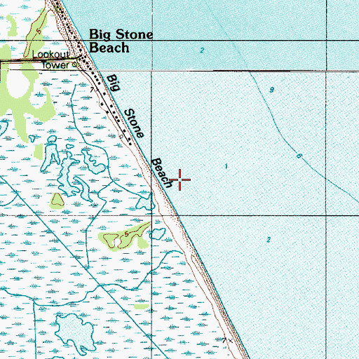 Topographic Map of Big Stone Beach, DE