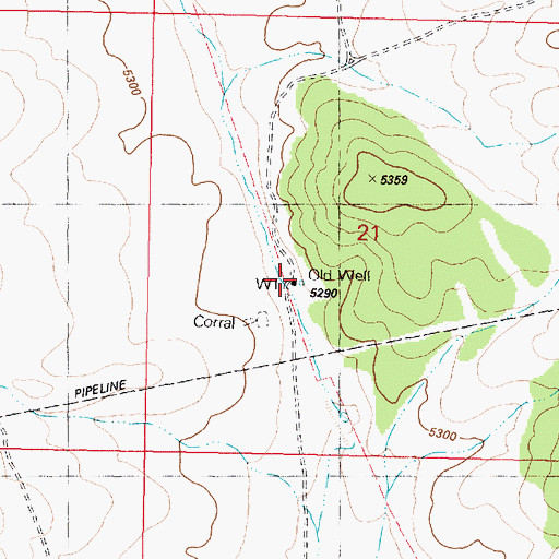 Topographic Map of Old Well, AZ
